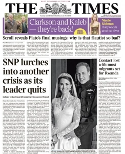 The Times - 30 April 2024 The Times is a British daily national newspaper based in London. It began in 1785 under the title The Daily Universal Register, adopting its modern name on 1 January 1788.