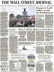 华尔街日报PDF免费下载 The Wall Street Journal 2024年7月8日