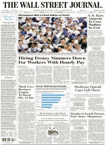 华尔街日报PDF免费下载 The Wall Street Journal 2024年8月12日