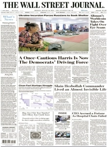 华尔街日报PDF免费下载 The Wall Street Journal 2024年8月19日