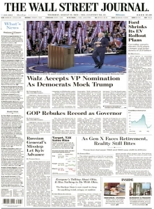 华尔街日报PDF免费下载 The Wall Street Journal 2024年8月22日