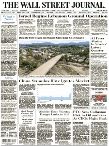 华尔街日报PDF免费下载 The Wall Street Journal 2024年10月1日