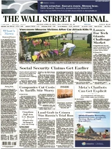 华尔街日报pdf免费下载 The Wall Street Journal 2025年4月28日