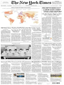 纽约时报免费下载 The New York Times 2025年8月2日