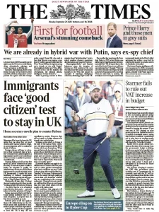 泰晤士报PDF免费下载 The Times PDF 2025年9月29日