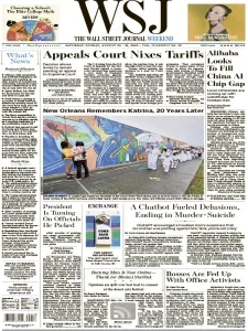 华尔街日报pdf免费下载 The Wall Street Journal 2025年8月30日