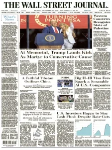 华尔街日报pdf免费下载 The Wall Street Journal 2025年9月22日