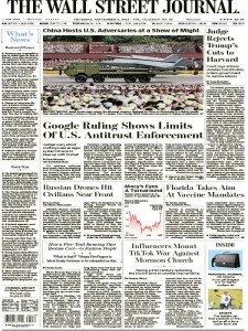 华尔街日报pdf免费下载 The Wall Street Journal 2025年9月4日