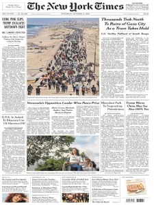 纽约时报免费下载 The New York Times 2025年10月11日