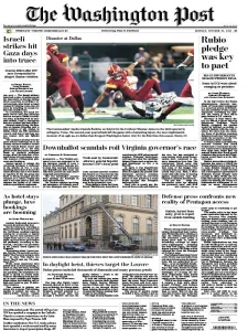 华盛顿邮报PDF免费下载 The Washington Post 2025年10月20日