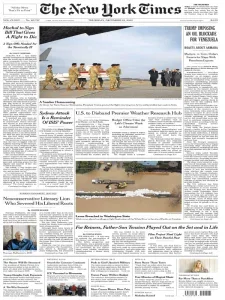 纽约时报免费下载 The New York Times 2025年12月18日